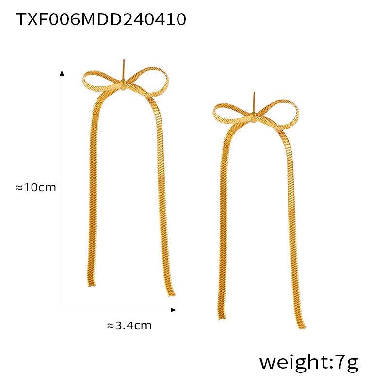 Bowearring bowknot jewelry - niche metal, instagram-style design jewelry set