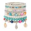 10-Pack Holiday Style Design Bohemian Rice Bead Bracelet Stacked Bracelet Set