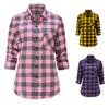 Dioufond Women Plaid Flannel Shirt Long Sleeve Flannel Plaid Tops