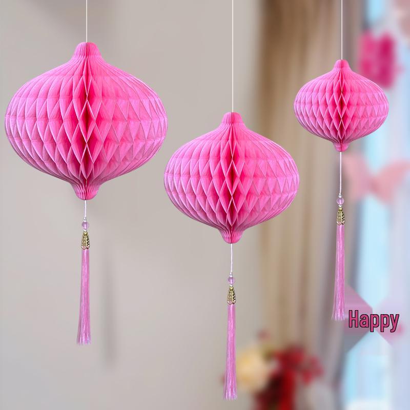 Набор для свадебного декора: Сотовые шары, Складные веера и Подвески «Двойное счастье» для комнаты жениха