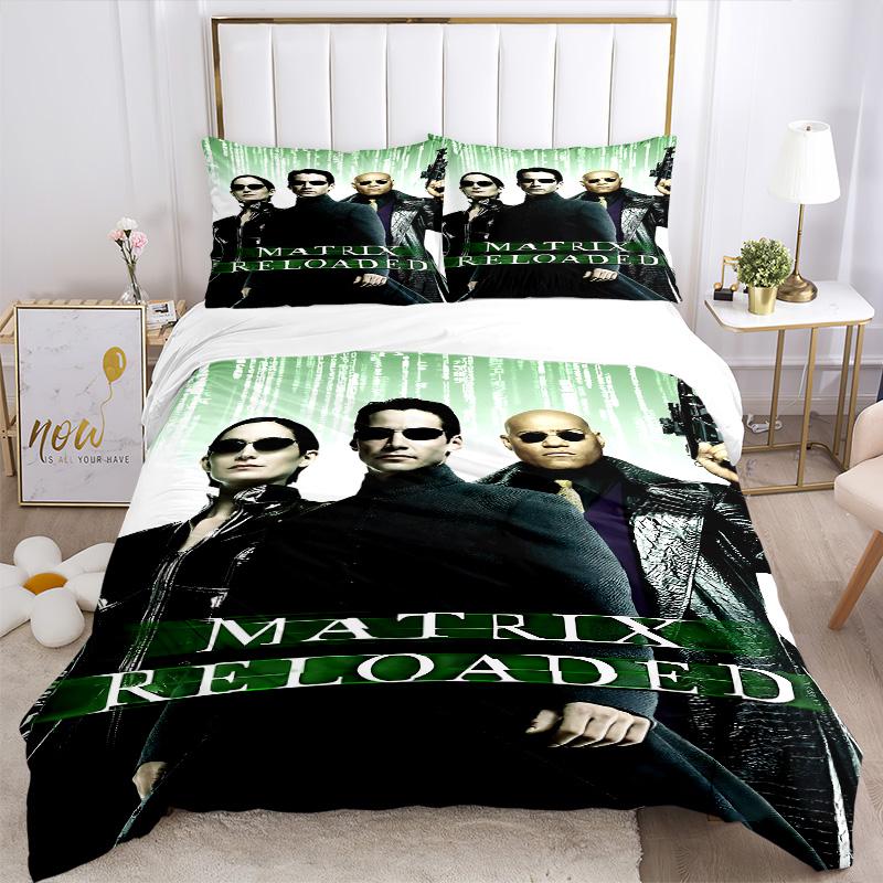 Matrix Reloaded Neo'S Journey Print 3Pcs Bedding Setduvet Cover With 2 Bedropillowcase Home Birthday Gift