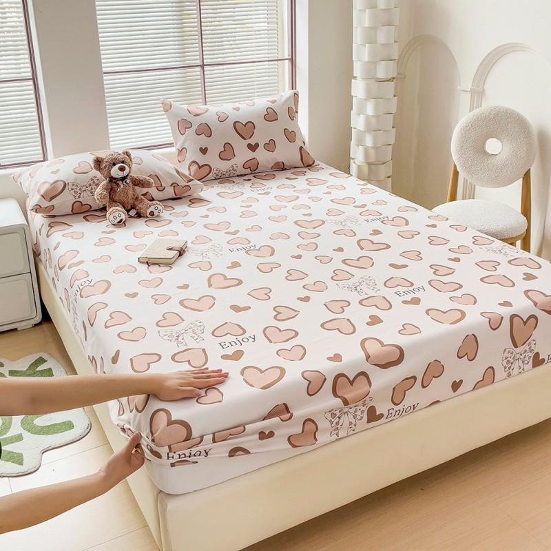 Floral Style Bedsheets Printed Fitted Sheet Breathable Mattress Protector Soft Bed Linen Home Sheets Couvre Lit (No Pillowcase)