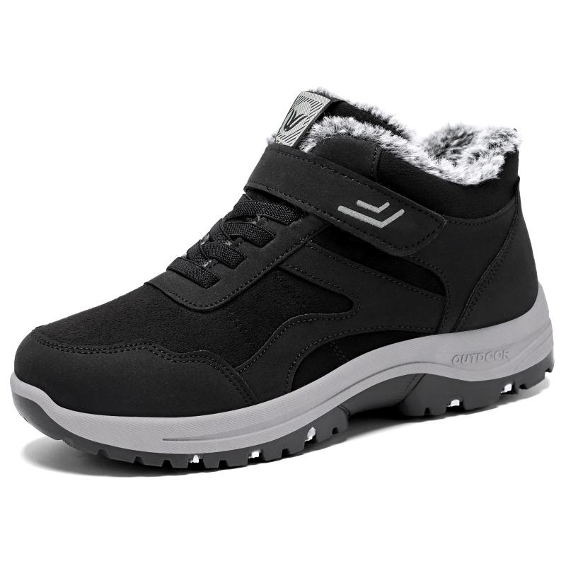 Cotton Shoes, Snow Boots, Velcro Cotton Boots with Fleece and Thickened, Women's Boots, Versatile Ankle Boots