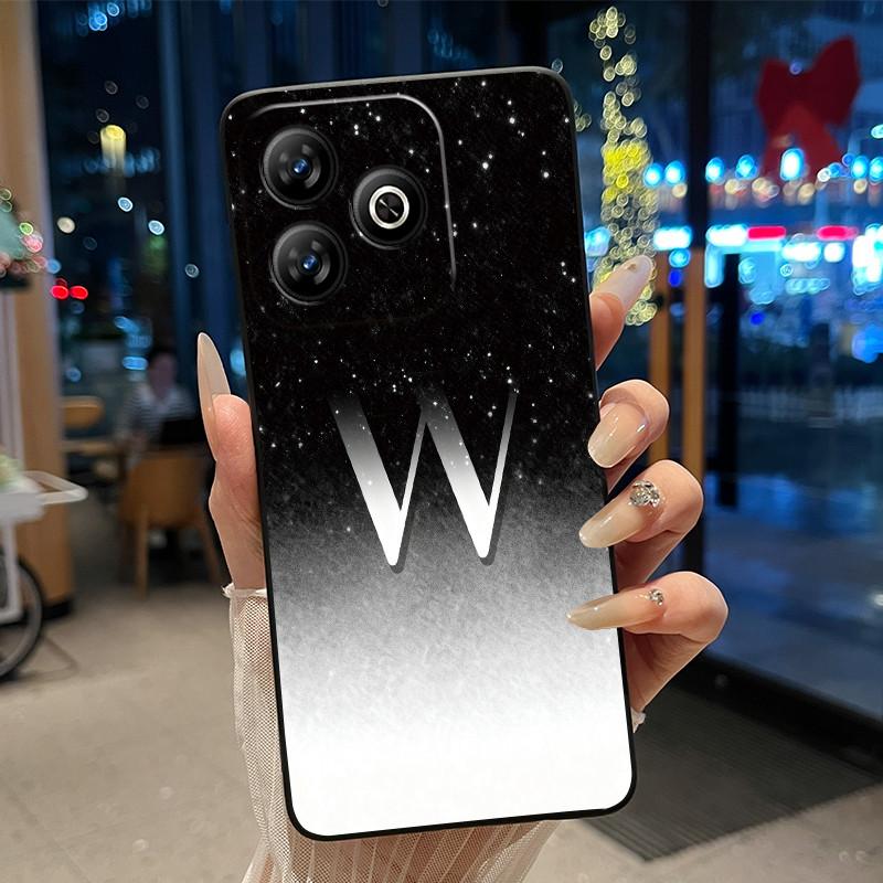 Модный чехол с буквой и цветком для пары на ZTE Blade V60 4G/Axon 60 4G/Nubia V60, мягкий силиконовый черный чехол, защитный от царапин корпус