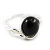 Handmade Silver Ring 'Jet Black Goddess' - 10 Mm