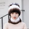 Новая женская шапка из меха кролика рекс, зимняя, утолщенная, теплая, модная, универсальная, эластичная, меховая, вязаная, ручной работы