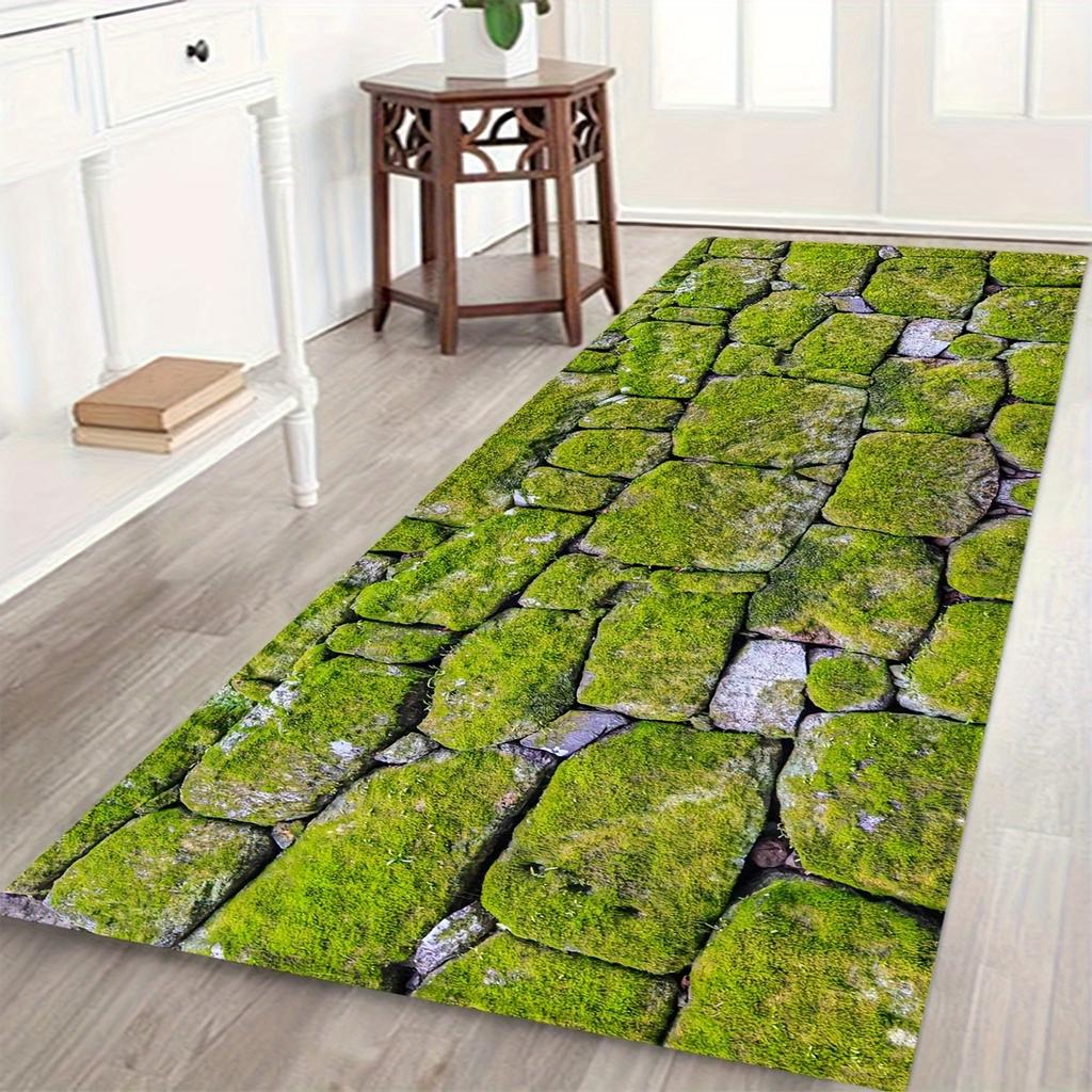 1Pcs Stone Pattern Area Rug Non-slip Large Carpet Washable Kitchen Mat, For Home Room Supplies Spring Decor Gift Shower Supplies