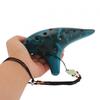 12 Holes Alto Tone C Blue Ceramic Ocarina for Children / Adults / Beginners with Song Book Neck Cord Carry Bag