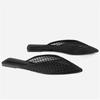 Fashion Big Size 42 Mesh Slippers Women's Shoes 2024 Summer Mesh Beach Shoes for Women Pointed Toe Flat Bottom Ladies Sandals Slippers
