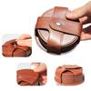 TOSSOW Coasters, PU Round Cup Mats with Storage Case, Waterproof and Heat-Resistant Pads, Set of 8 (Brown)
