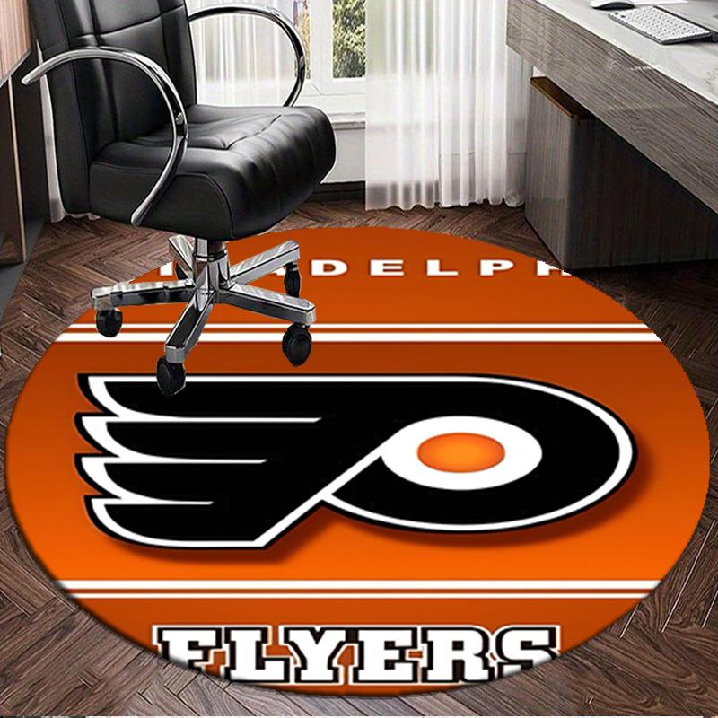 1PC Flyers Hockey Logo Art Round Rug, Non-slip Chair Mat, Home Decor, Circle Carpet Perfect for Office, Bedroom, Living Room,Christmas gift