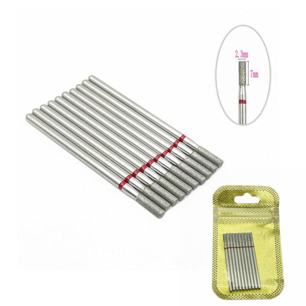 10 шт./упак. сверло для ногтей, полировщик, алмазные сверла для ногтей, вращающиеся насадки для электрического маникюрного аппарата, фрезы, заусенцы, инструменты для дизайна ногтей, аксессуары