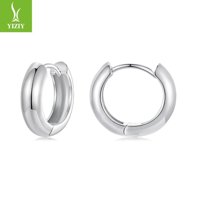 Дизайн Глянцевый Набор Серьги Кольцо, Уникальная Индивидуальность, Простые и Изысканные Медные Металлические Украшения