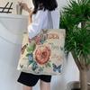 Travel Women's Shoulder Bags Large Capacity Canvas Totes Casual Vintage Cat Handbags