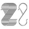 Large S-shaped Hooks, Non-slip, Silver, Set of 10 (9cm X 10 Pcs),, for Kitchens, Bathrooms, and Baths