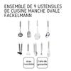Ensemble de 9 ustensiles de cuisine - FACKELMANN - Ovale - Inox