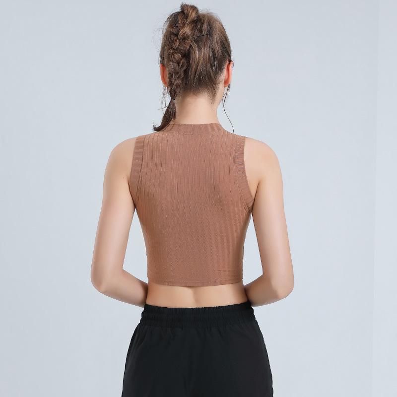 Женский бесшовный быстросохнущий жилет для йоги без рукавов с нагрудными вкладышами - Дышащий топ для фитнеса и бега