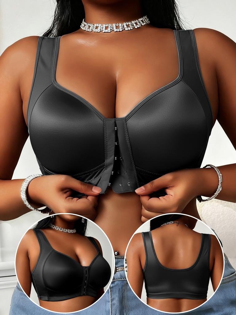 Women S Front Closure Push Up Plus Size Smooth Sports Bra No Underwire