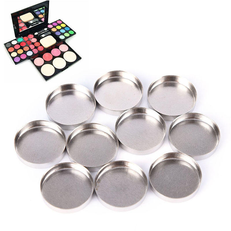 10 Empty Round 20Mm Tin Pans For Powder Eyeshadow Responsive To Magnets