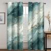 3D Water Textured Dali Stone Curtain Green Blue Ocean Waves 2 Pieces Applicable Office Bedroom Living Room Kitchen Atmospheric