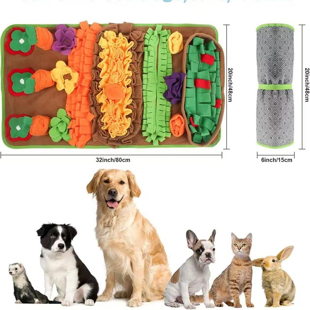 Snuffle Mat Interactive Dog Toy for Small Large Dogs, Slow Feeder Foraging Mat, Anti-Anxiety Boredom Training Mat for Cats  Pets