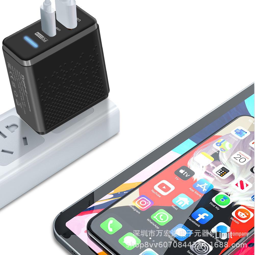 Зарядное устройство GaN LED мощностью 65 Вт для мобильных телефонов и ноутбуков — быстрая зарядка PD+USB, стандарт ЕС/Великобритании