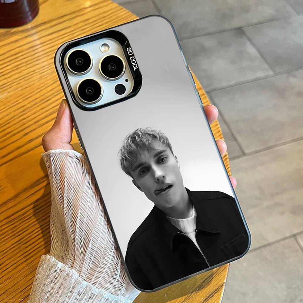 Чехол для телефона S-Sam Fender Rein Me In для iPhone 16 17 15 14 12 13 Pro Max Черный цвет Ударопрочный чехол