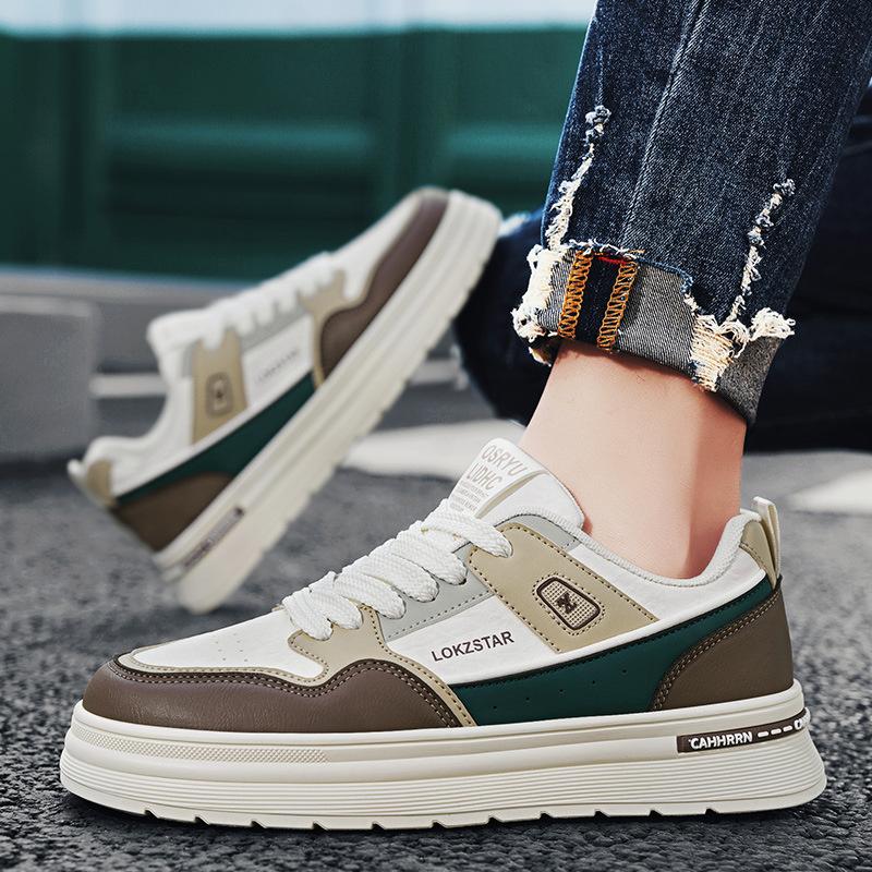 Мужская обувь на толстой подошве, увеличивающая рост, весенне-осенняя новинка, модная студенческая обувь на плоской подошве с низким верхом, спортивная и повседневная обувь для скейтборда, мужская модная обувь