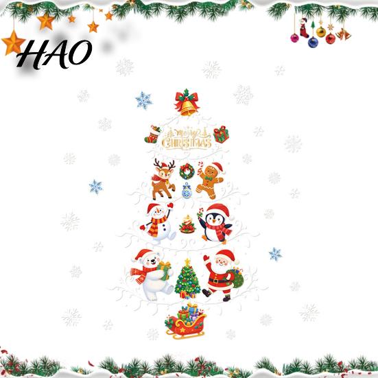 Santa Claus Window Decor Reusable Christmas Clings, Double Sided PVC Static Glass Stickers, Snowman Snowflake Elk Removable Holiday Film Xmas