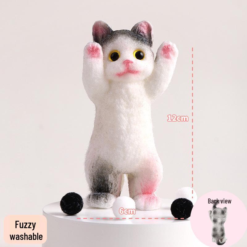 Плюшевая тряпичная кошка-игрушка для снятия стресса - Реалистичное украшение кошки для расслабления в офисе