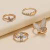 Stylish And Elegant Butterfly Diamond Ring Set Wholesale Fashion Accessories