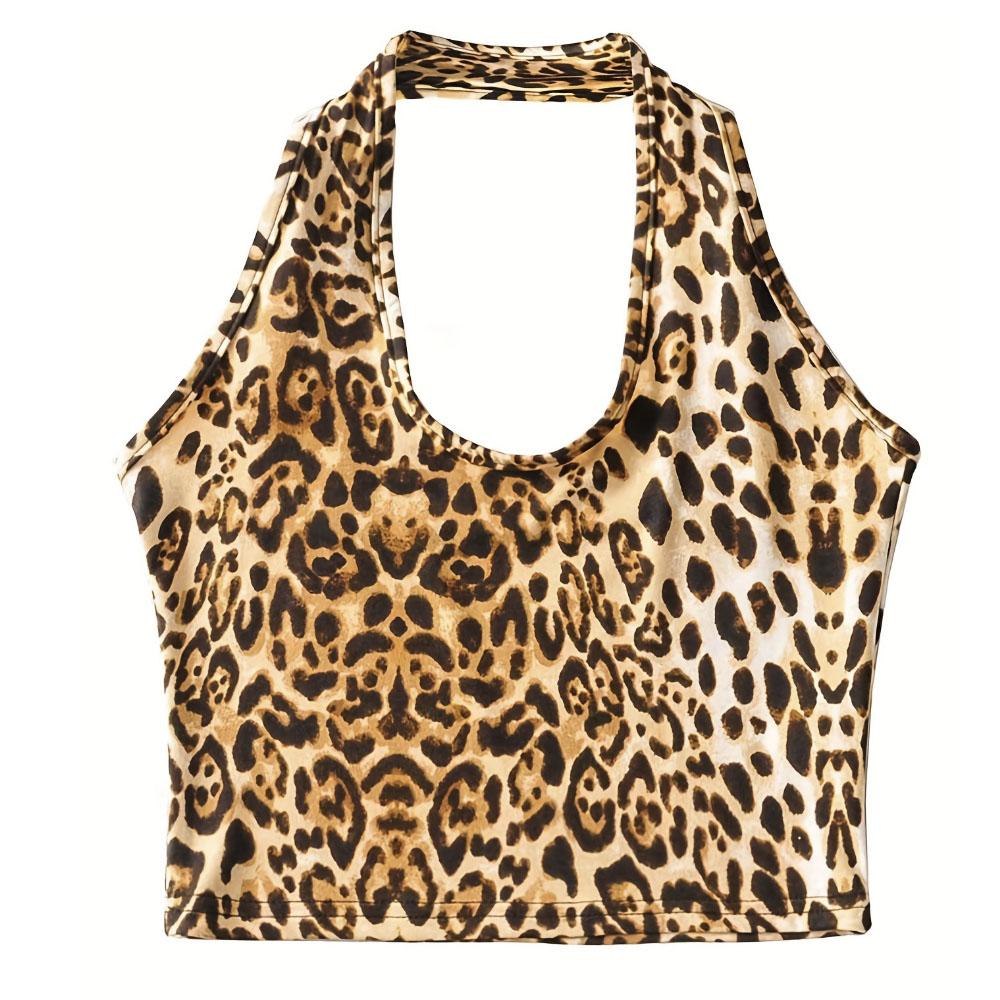 Европейские и американские новые сексуальные топы с леопардовым принтом, маленькая кофточка с воротником на шее