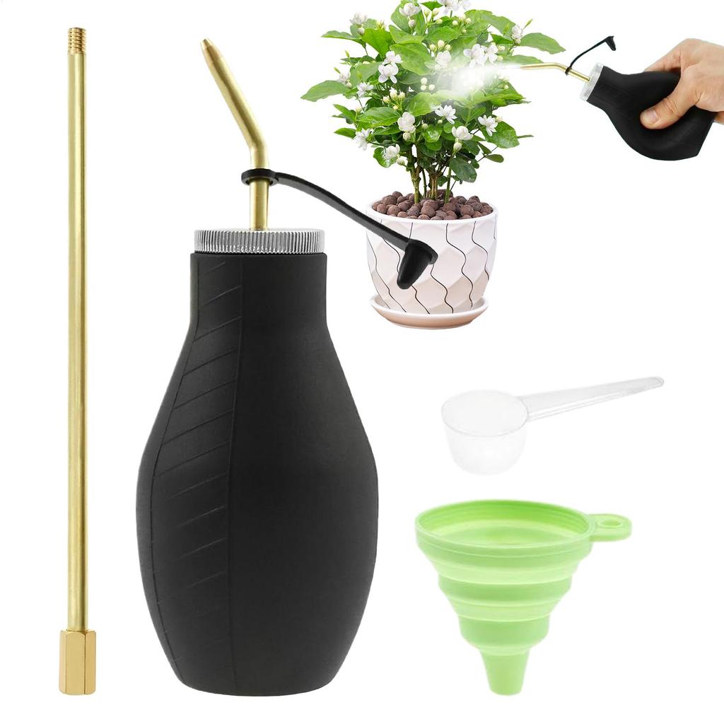 Garden Powder Applicator Dispenser with Long Metal Tube Bulb Duster Sprayer Insect Duster for Home Powder for Organic Gardening