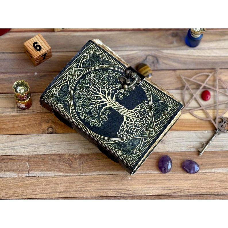 Журнал из кожи Древо жизни - Блокноты из натуральной кожи для женщин - Красивый журнал Для зарисовок Книга для путешествий Пустая книга для заклинаний