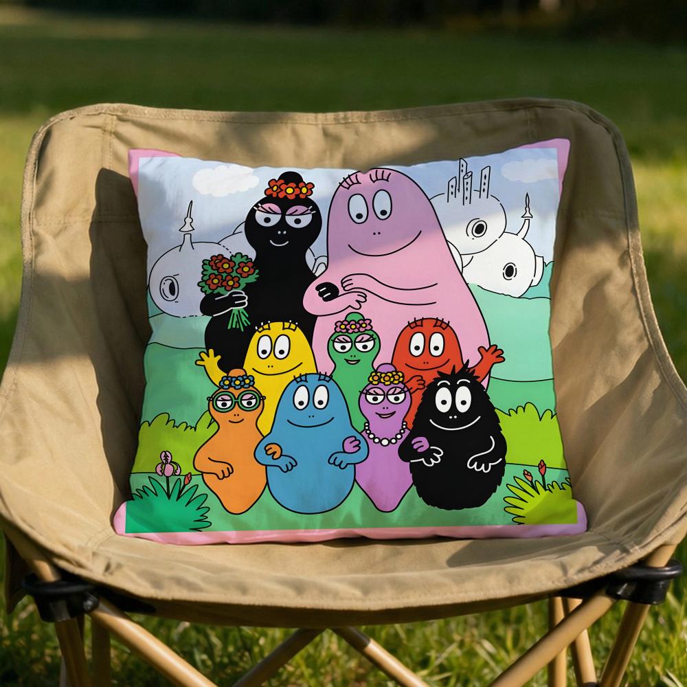 Cartoon BBarbapapa Cushion Cover Soft Reversible Durable Pillow Cover MultiScene Use for Home Car Daily Comfort
