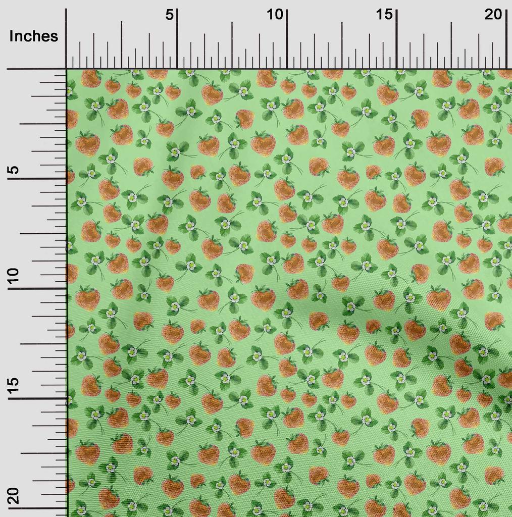 oneOone Cotton Flex Pear Green Fabric Fruits Diy Clothing Quilting Fabric Print Fabric By Yard 40 Inch