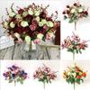 Vibrant 21 Heads Artificial Silk Flowers Rose Bunch Bouquet For Timeless Wedding Arrangements