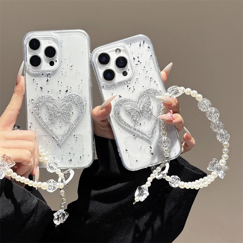 Ins love бабочка подходит для чехла мобильного телефона Apple 16pro iPhone15max противоударный 14plus ремешок 13 чехол.