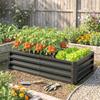 Raised Beds For Garden Galvanized Outdoor Planters For Herbs And Vegetables Use For Patio Backyard Balcony Grey