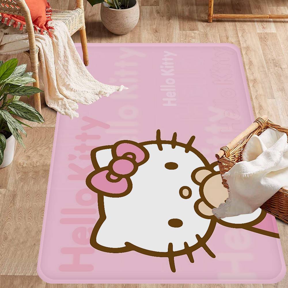 H-Hello Kitty Floor Mat Rectangle Anti-slip Home Soft Badmat Front Door Indoor Outdoor Mat Welcome Doormat