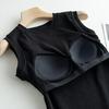 Navava Women Simple Solid Bra Cap Sleeveless T shirT nT3396