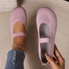 Leisure Sweet Flats for Women Summer Slip on Round Toe Classic Shoes for Women Solid Elastic Band Flock Platform Flats Plus Size