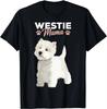 West Highland White Terrier Mommy Dog Westie Mommy Women Girls 2025 Summer Crew-neck Printed Graphic T-shirt for and Women