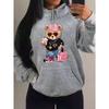 Cool Bear Sister Pattern Creative Design Women Clothes Creativity Fleece Hoodie Harajuku Pocket Pullovers Funny Autumn Hoody