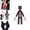 Sirenhead Cartoon Cat Onesie Costume For Kids Halloween Cosplay Outfit Terror Game-inspired