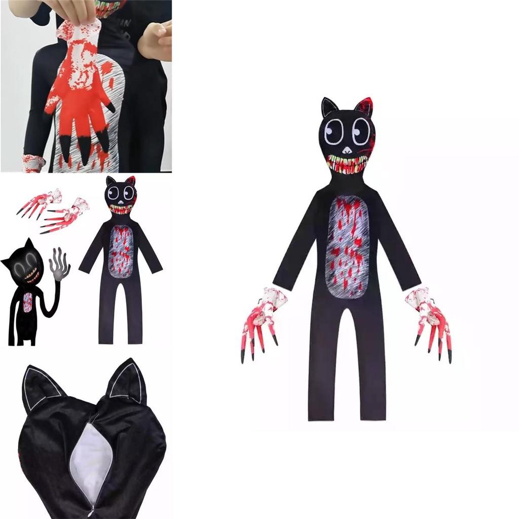 Sirenhead Cartoon Cat Onesie Costume For Kids Halloween Cosplay Outfit Terror Game-inspired