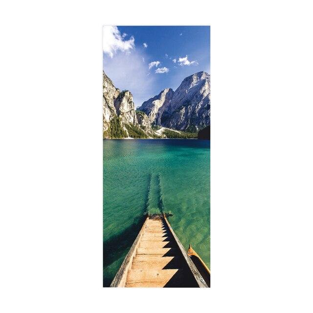 Дверные наклейки визуальное пространство пляжный коридор искусство водонепроницаемые обои гостиная спальня дверные обои ПВХ самоклеящиеся наклейки