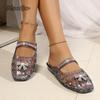Fashion Low Heel Hollow Crystal Shoes for Women Pvc Slides Women's Beach Slippers Summer Footwear Large Size37 41 Zapatos De Mujer