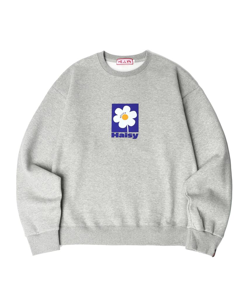 HELLVN H/V H-Daisy Oversized Fleece-Lined Sweatshirt (Gom4-2Hv002)
