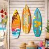 Retro Beach Surfboard Decor Colorful Wooden Surfboard Sign Funny Surfboard Ornaments  Summer Home